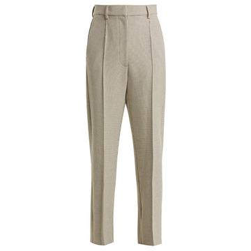 Checked wool-blend trousers