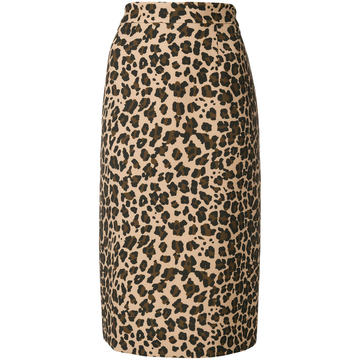 leopard print midi skirt