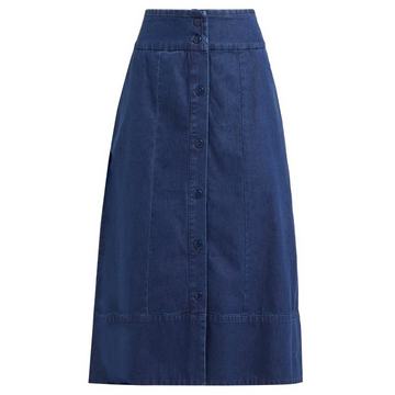 Knight button-through denim skirt