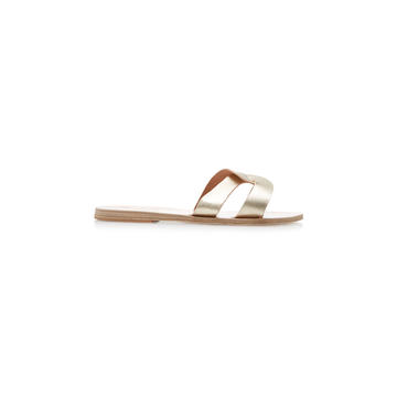 Desmos Cutout Metallic Leather Slides