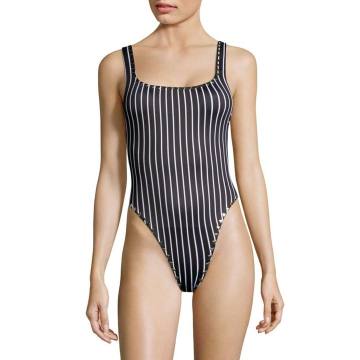 Goddess One-Piece Striped Swimsuit