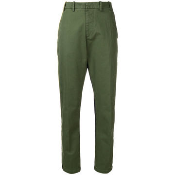 contrast fitted trousers