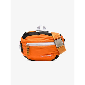 orange padded fabric belt bag