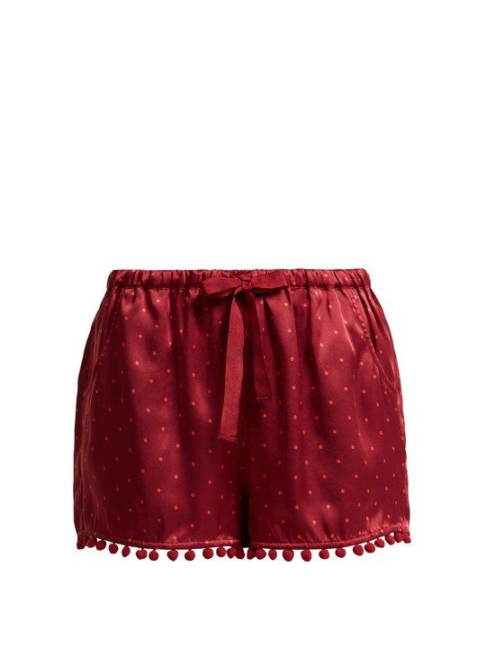 Maja polka-dot silk shorts展示图