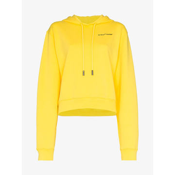 cropped logo hoodie