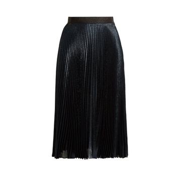 DNA pleated lamé skirt