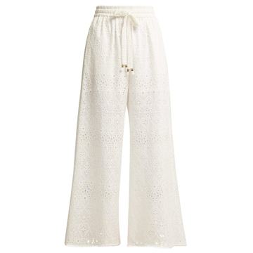 Castile cotton and silk-blend trousers