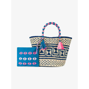 Manya woven tote with pouch
