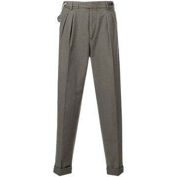 pleated tapered trousers