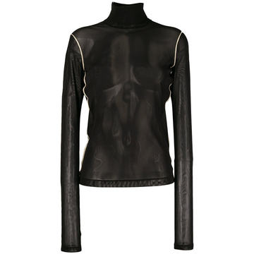 roll neck sheer top