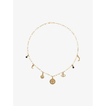 gold plated sterling silver Chakra pearl necklace