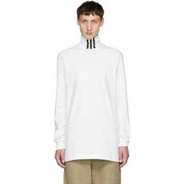 White 3-Stripe Turtleneck