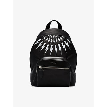 black white thunderbolt nylon backpack