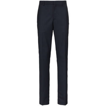 navy wide leg side strip trouser