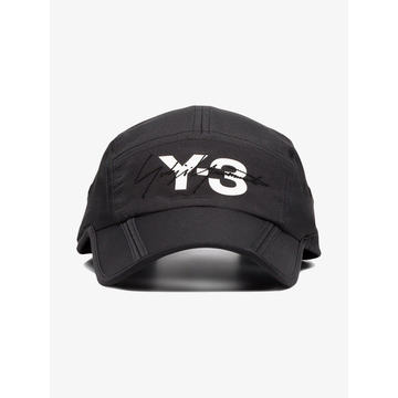 black foldable logo cap