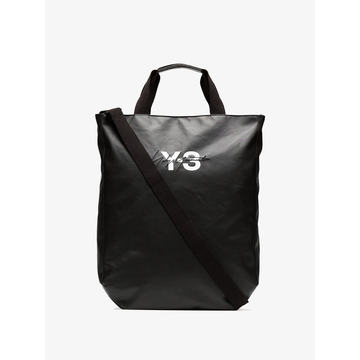 black logo tote bag