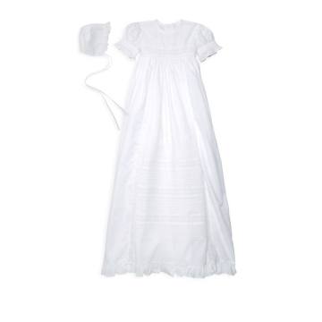 Baby Girl's Two-Piece Christening Gown &amp; Bonnet Set