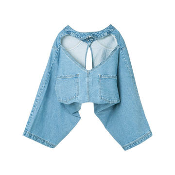 cut out denim top