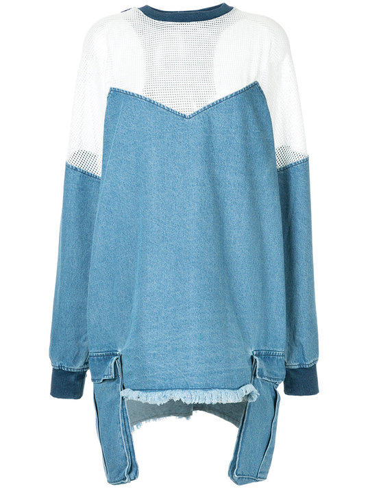 contrast panel sweater dress展示图