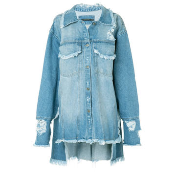 Monsta asymmetric hem distressed jacket