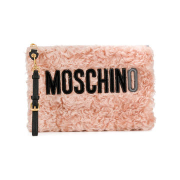 medium logo textured pouch