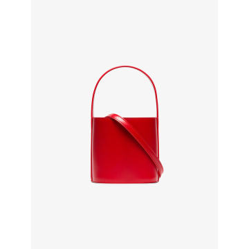 red Bisset leather bucket bag
