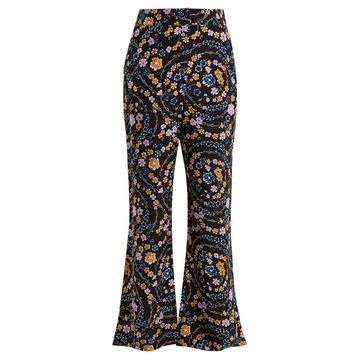 Floral-print crepe trousers