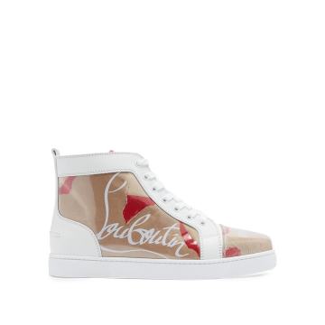 Louis Kraft leather and PVC high-top trainers