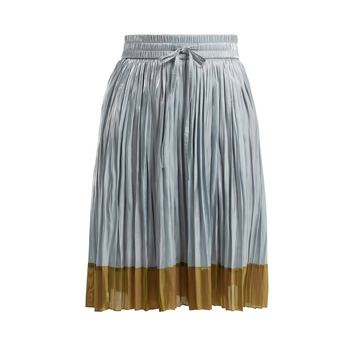 Colour-block pleated skirt