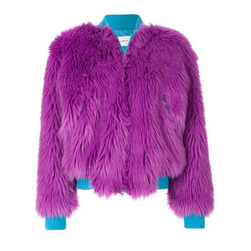 faux fur bomber jacket