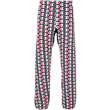 all-over logo print track pants