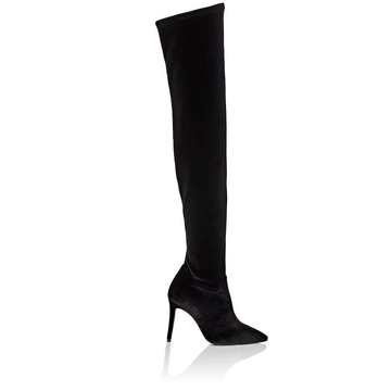 Stretch-Velvet Over-The-Knee Boots