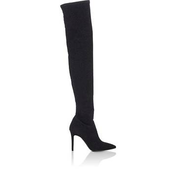 Lucy Metallic-Knit Over-The-Knee Boots