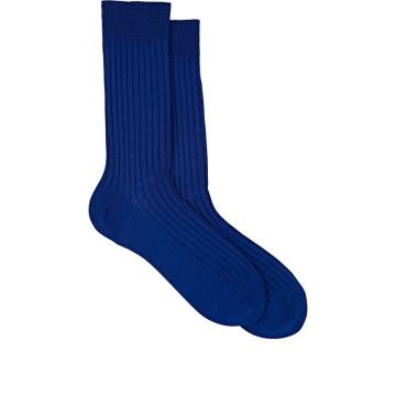 Rib-Knit Cotton Mid-Calf Socks