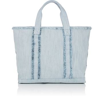 Fringed Denim Tote Bag