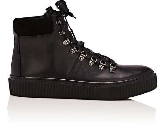 Creeper-Sole Leather Hiker Boots展示图