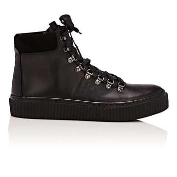 Creeper-Sole Leather Hiker Boots