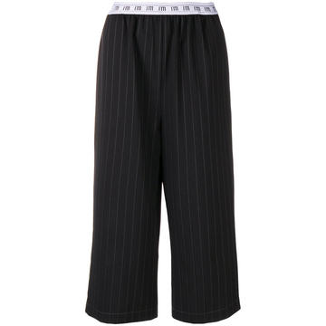 pinstripe cropped trousers