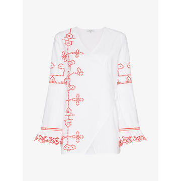 peony embroidered tunic top