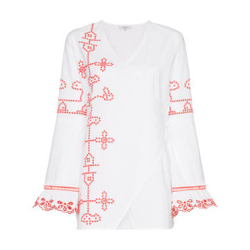 peony embroidered tunic top