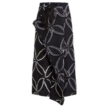 Fellini floral cotton-blend skirt