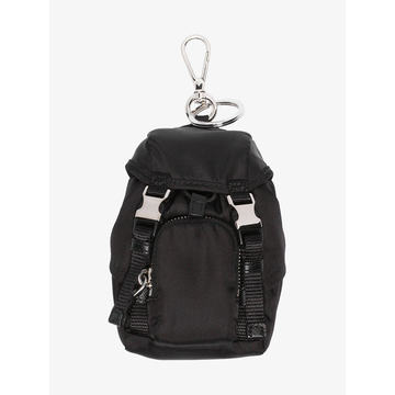 Black nylon key ring bag