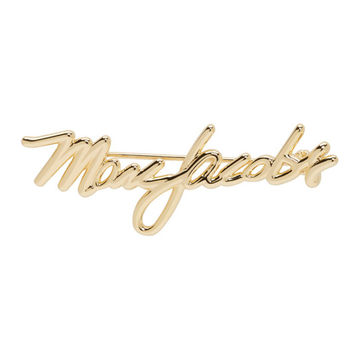 Gold Signature Logo Brooch