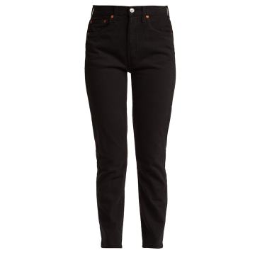 Double Needle cropped straight-leg jeans