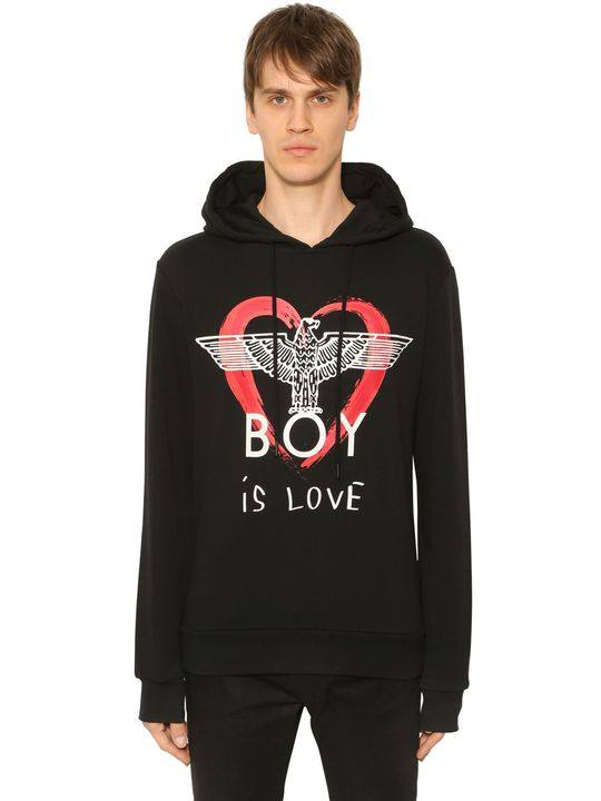 "BOY IS LOVE"印图连帽卫衣展示图