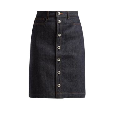 Therese raw-denim skirt