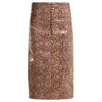 Python-effect faux-leather pencil skirt