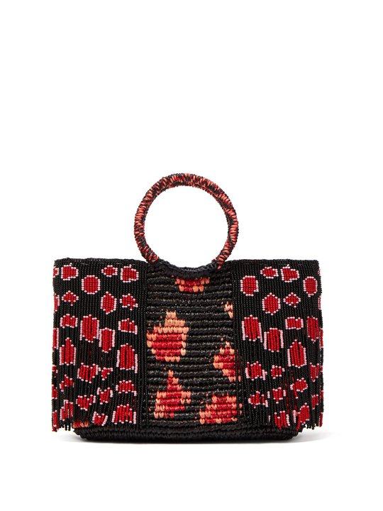 Bead-embellished toquilla-straw bag展示图