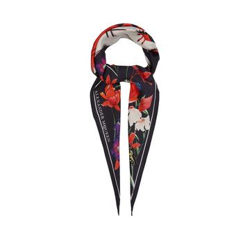 Garden-print silk scarf