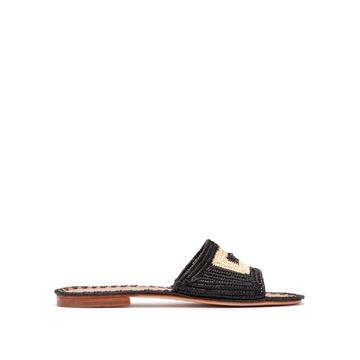 Carree raffia slides